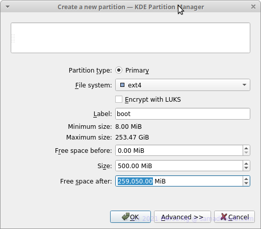 SSD Linux boot partition