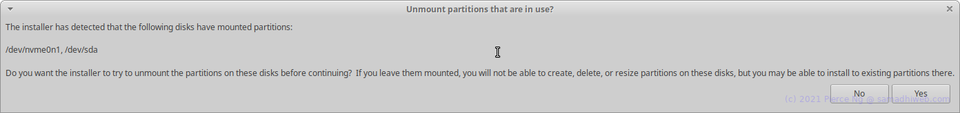 Installer Unmount Prompt