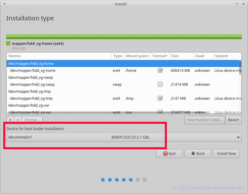 Installer Filesystems